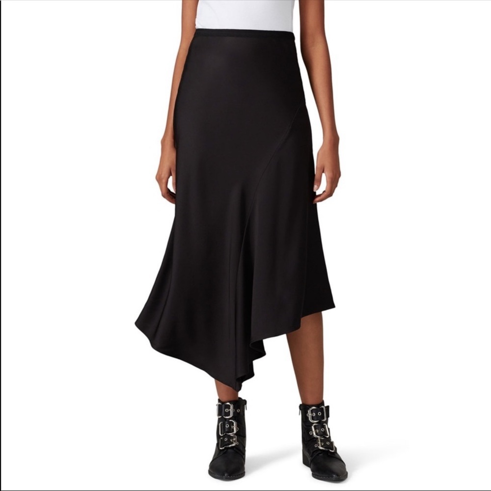 Anine Bing Black Midi Skirt with Asymmetrical Design